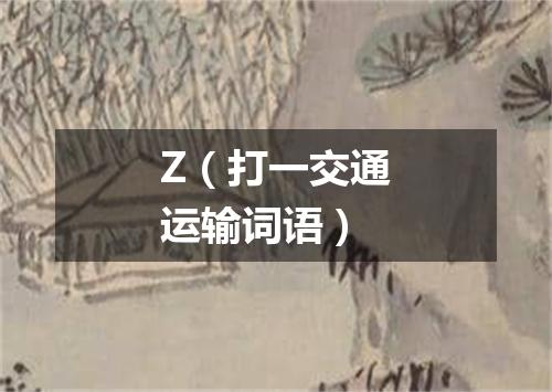 Z（打一交通运输词语）