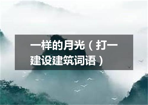 一样的月光（打一建设建筑词语）