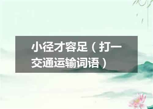 小径才容足（打一交通运输词语）