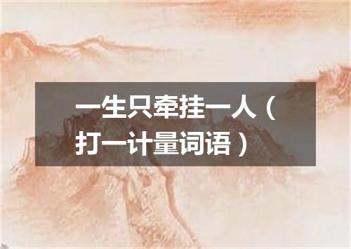 一生只牵挂一人（打一计量词语）