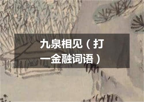 九泉相见（打一金融词语）