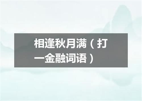 相逢秋月满（打一金融词语）