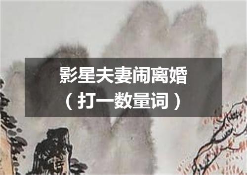 影星夫妻闹离婚（打一数量词）