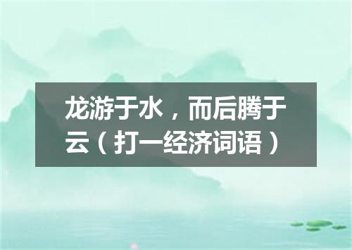 龙游于水，而后腾于云（打一经济词语）