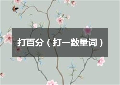 打百分（打一数量词）