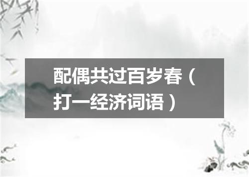 配偶共过百岁春（打一经济词语）