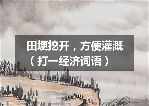 田埂挖开，方便灌溉（打一经济词语）