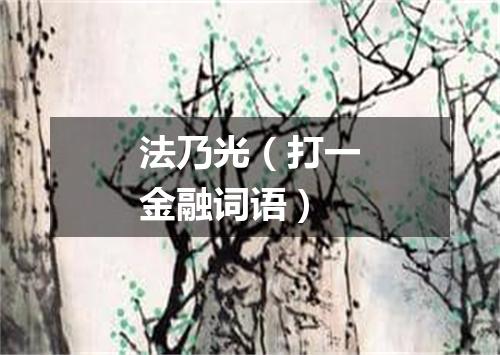 法乃光（打一金融词语）