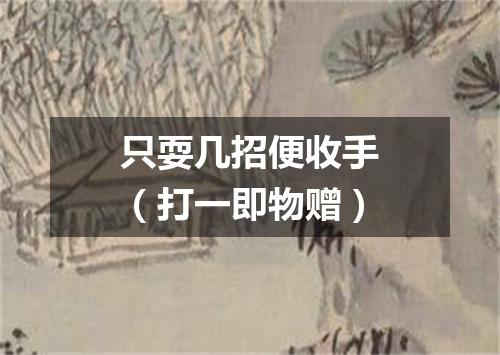 只耍几招便收手（打一即物赠）