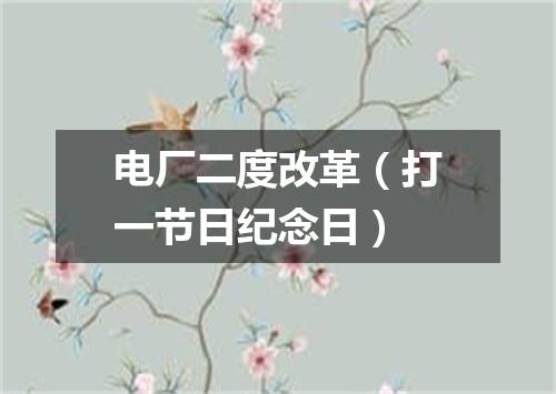电厂二度改革（打一节日纪念日）