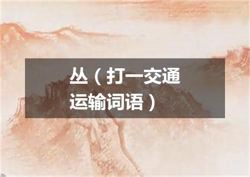 丛（打一交通运输词语）