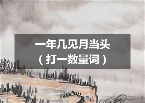 一年几见月当头（打一数量词）