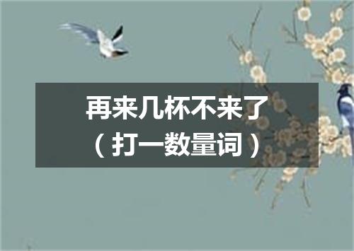 再来几杯不来了（打一数量词）
