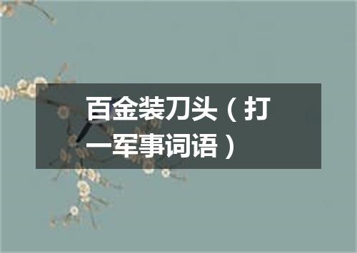 百金装刀头（打一军事词语）