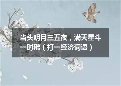 当头明月三五夜，满天星斗一时稀（打一经济词语）