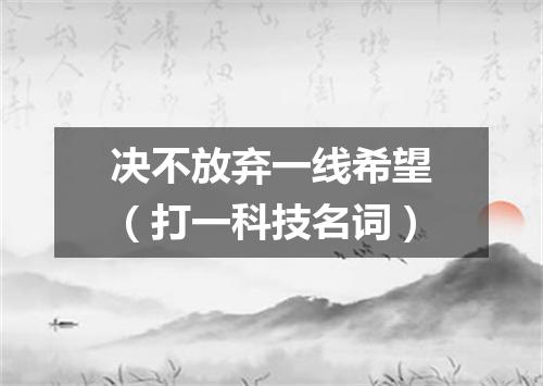 决不放弃一线希望（打一科技名词）