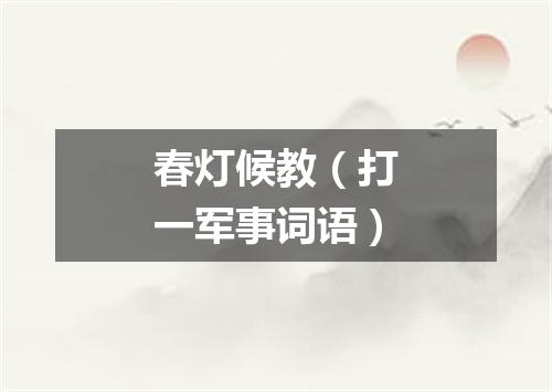 春灯候教（打一军事词语）