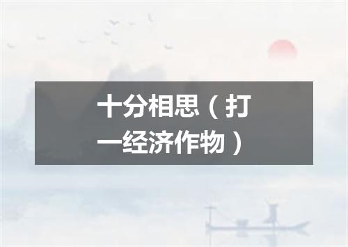 十分相思（打一经济作物）