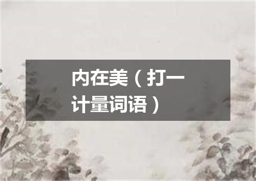 内在美（打一计量词语）