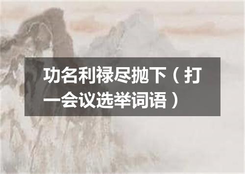 功名利禄尽抛下（打一会议选举词语）