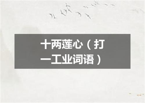 十两莲心（打一工业词语）