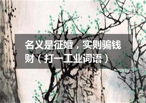 名义是征婚，实则骗钱财（打一工业词语）