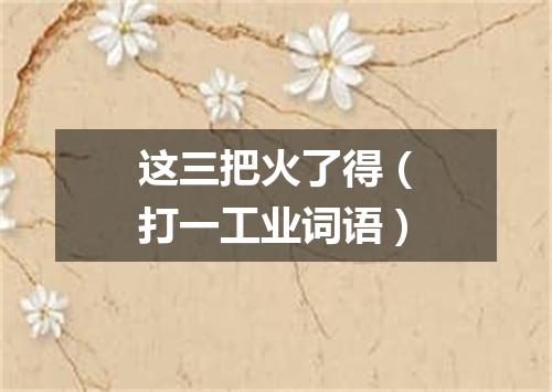 这三把火了得（打一工业词语）