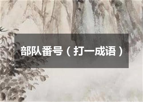 部队番号（打一成语）