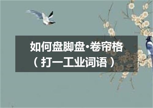 如何盘脚盘·卷帘格（打一工业词语）