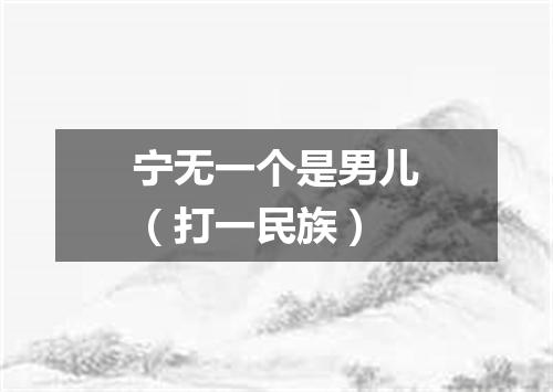 宁无一个是男儿（打一民族）