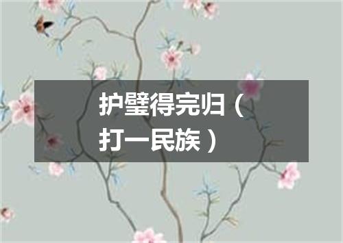 护璧得完归（打一民族）