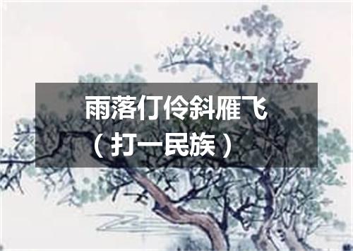 雨落仃伶斜雁飞（打一民族）