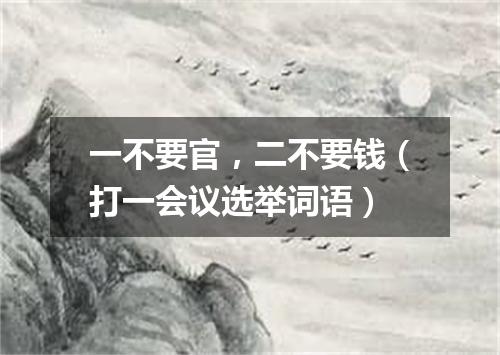 一不要官，二不要钱（打一会议选举词语）