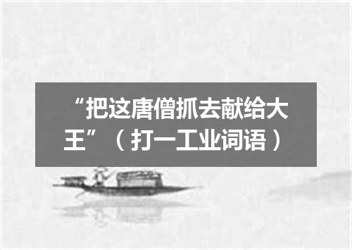 “把这唐僧抓去献给大王”（打一工业词语）