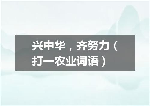 兴中华，齐努力（打一农业词语）