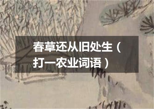 春草还从旧处生（打一农业词语）