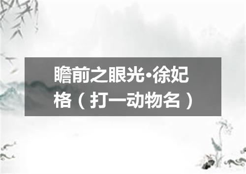 瞻前之眼光·徐妃格（打一动物名）