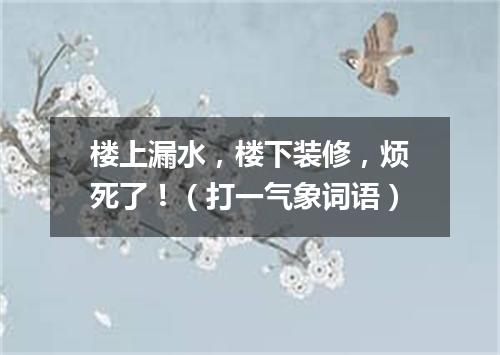 楼上漏水，楼下装修，烦死了！（打一气象词语）