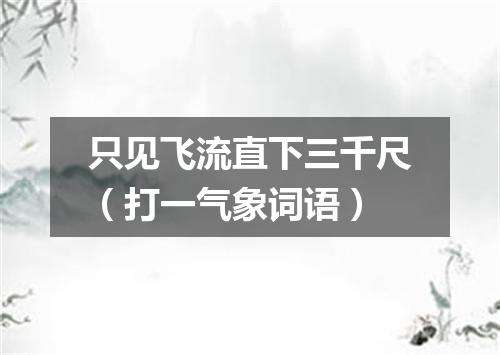 只见飞流直下三千尺（打一气象词语）