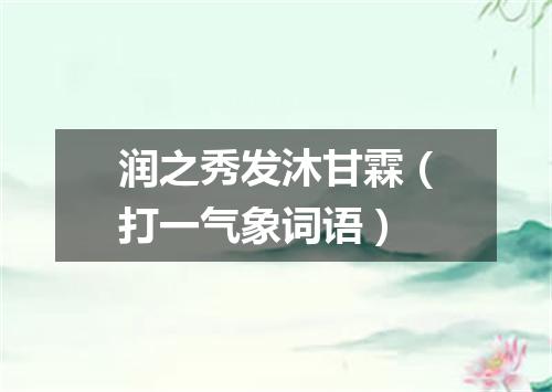 润之秀发沐甘霖（打一气象词语）