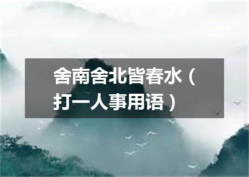 舍南舍北皆春水（打一人事用语）