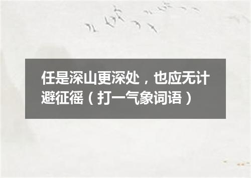 任是深山更深处，也应无计避征徭（打一气象词语）