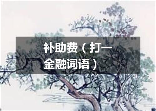 补助费（打一金融词语）
