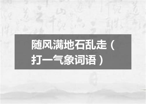 随风满地石乱走（打一气象词语）