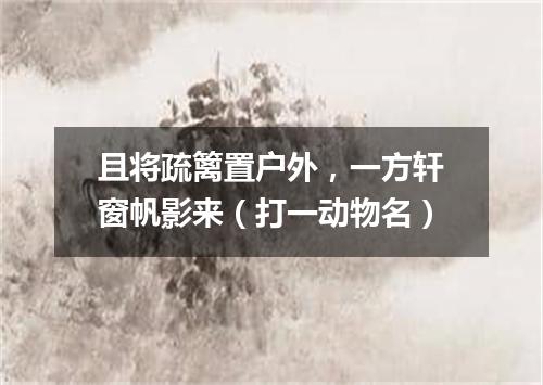 且将疏篱置户外，一方轩窗帆影来（打一动物名）