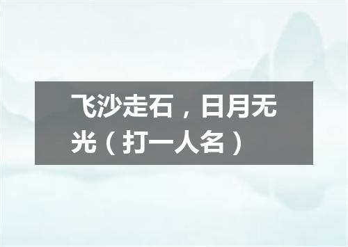 飞沙走石，日月无光（打一人名）