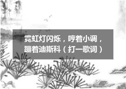 霓虹灯闪烁，哼着小调，蹦着迪斯科（打一歌词）