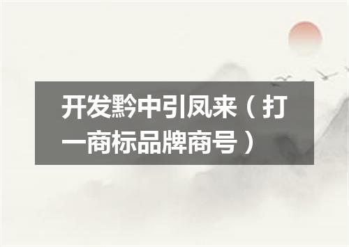 开发黔中引凤来（打一商标品牌商号）