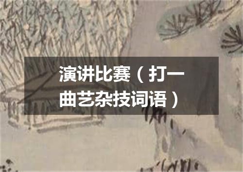 演讲比赛（打一曲艺杂技词语）