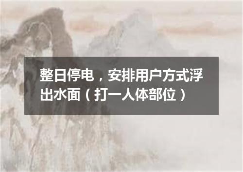 整日停电，安排用户方式浮出水面（打一人体部位）